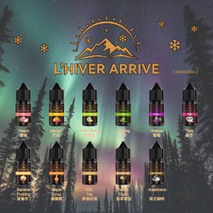 L’HIVER ARRIVE 冬日來臨30ml煙油全系列展示圖，12款無涼感口味完整一覽
