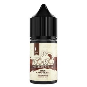 BLVK 巧克力牛奶煙油瓶身、可可與牛奶風味鹽油設計照